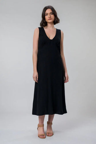 Bonnie Long Tencel Dress In Black by Wilga Clothing Wilga Clothing