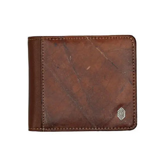 Brown Vegan Leaf leather Coin Wallet Thamon