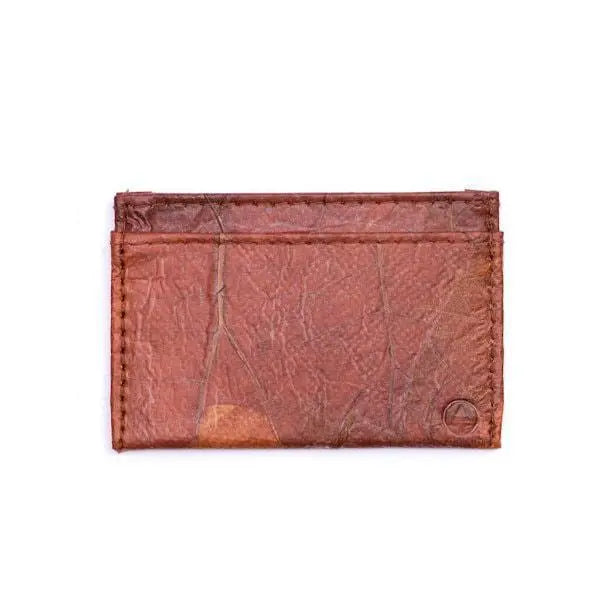 Brown vegan card holder made of leaves by Tree Tribe