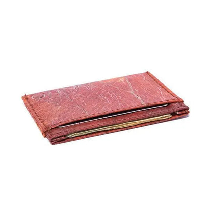 Brown vegan card holder made of leaves by Tree Tribe Tree Tribe