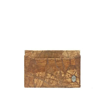 Classic Brown Vegan Leaf leather card holder Thamon