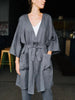 Doha Grey Kimono linen jacket Mantaikotai