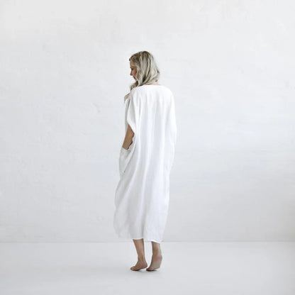 Drawstring waist linen dress by Seaside Tones Seaside Tones