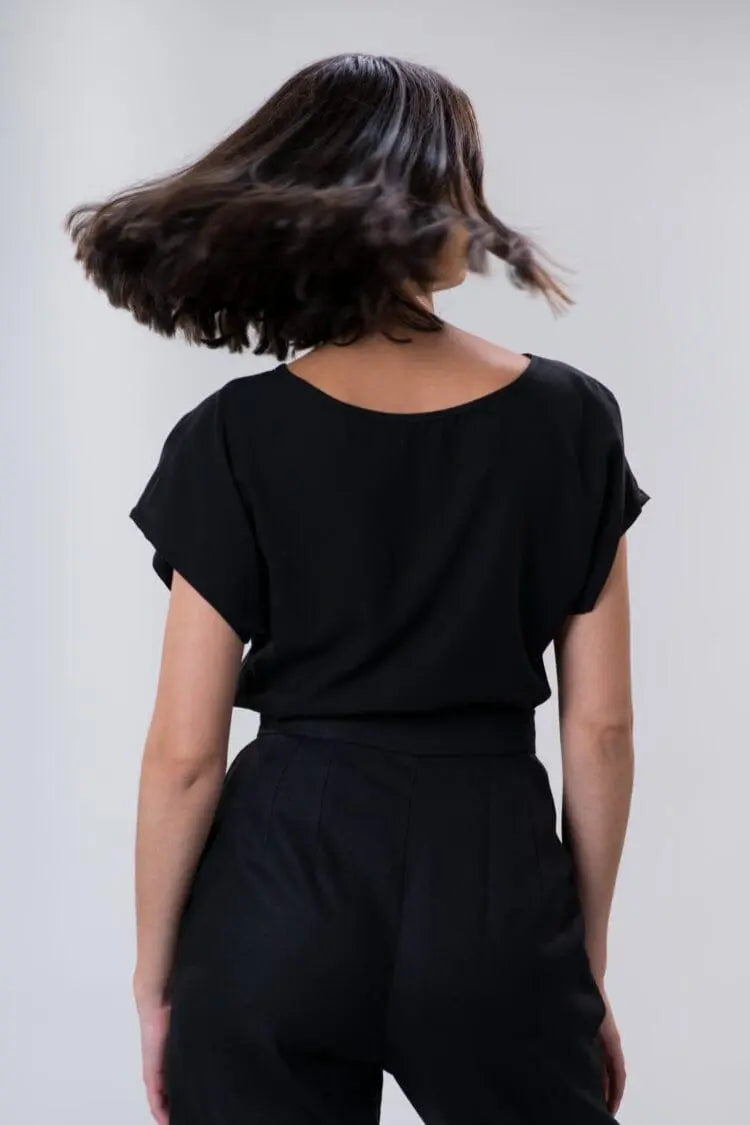 Falconer Tee in Black Tencel by Wilga Clothing Wilga Clothing
