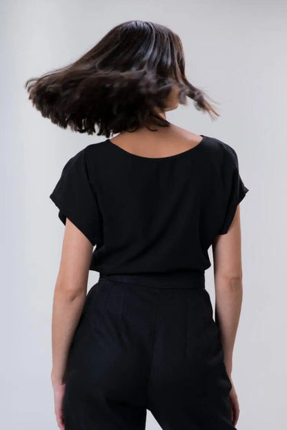 Falconer Tee in Black Tencel by Wilga Clothing Wilga Clothing