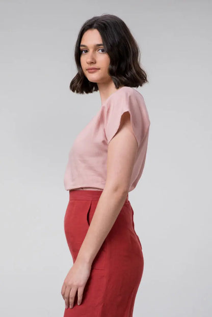Falconer Tee in Blush Linen by Wilga Clothing Wilga Clothing