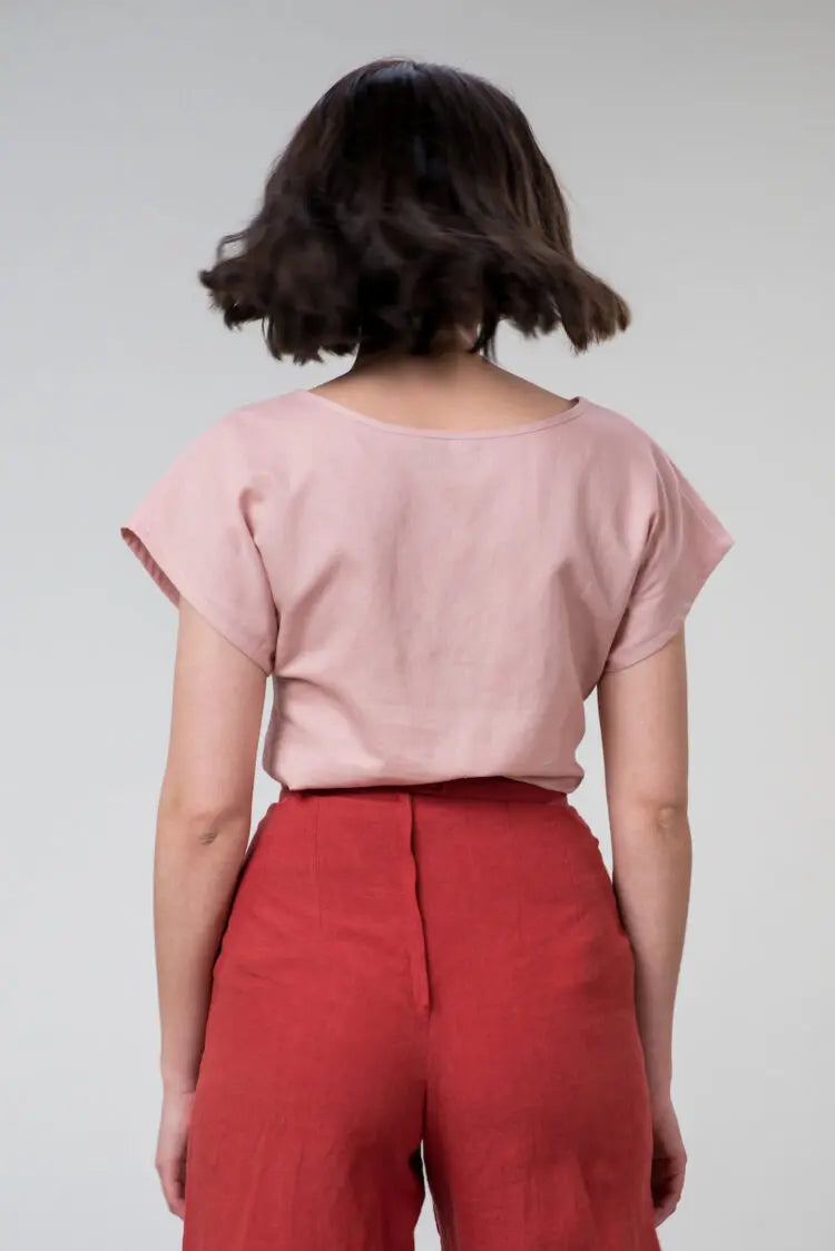 Falconer Tee in Blush Linen by Wilga Clothing Wilga Clothing