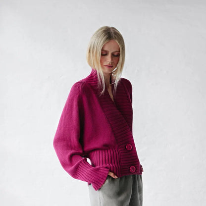 Fuchsia recycled cotton cardigan by Seaside Tones Seaside Tones