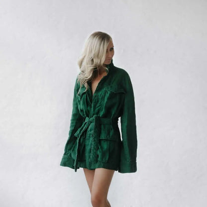 Green linen jacket by Seaside Tones Seaside Tones