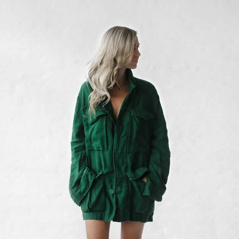 Green linen jacket by Seaside Tones Seaside Tones
