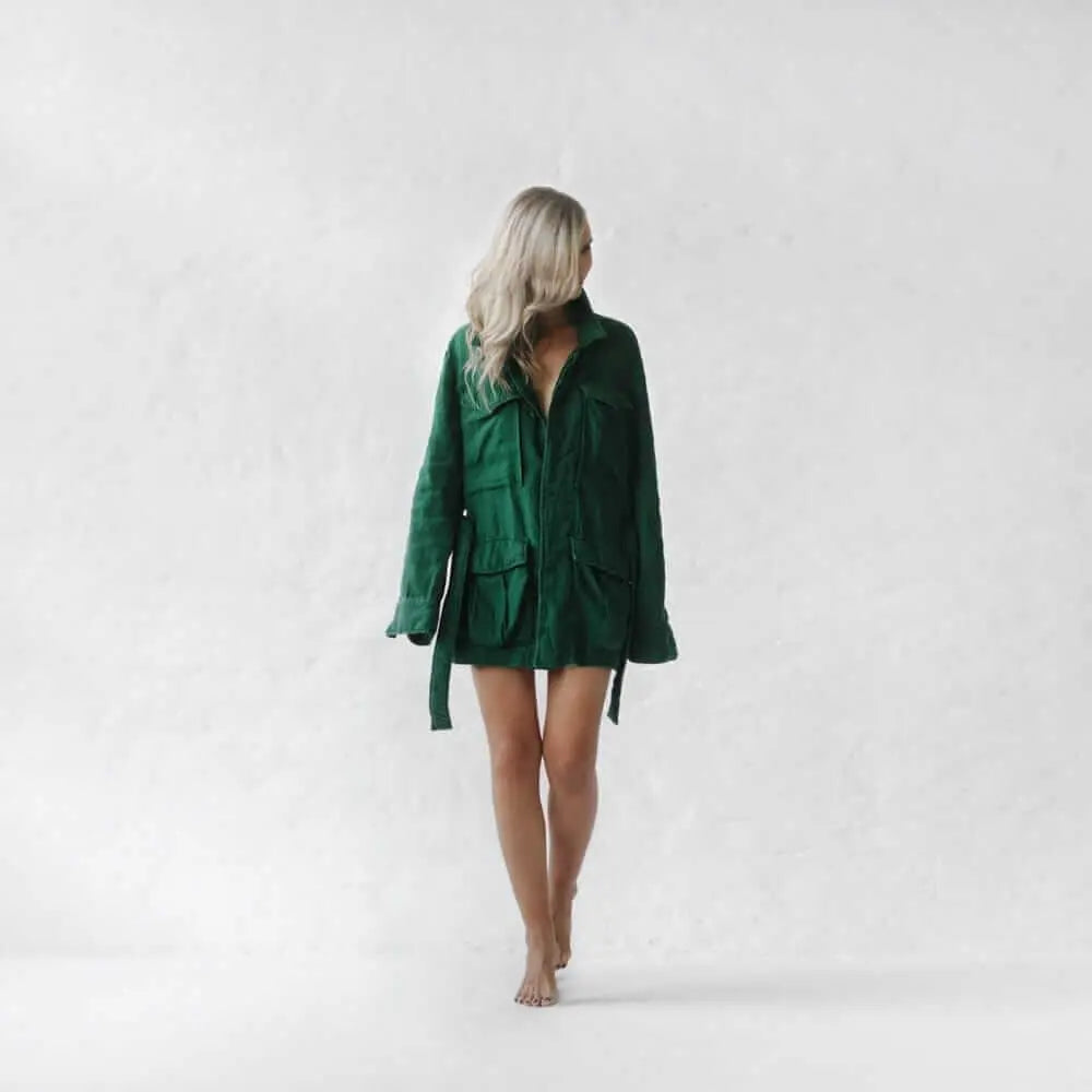 Green linen jacket by Seaside Tones Seaside Tones