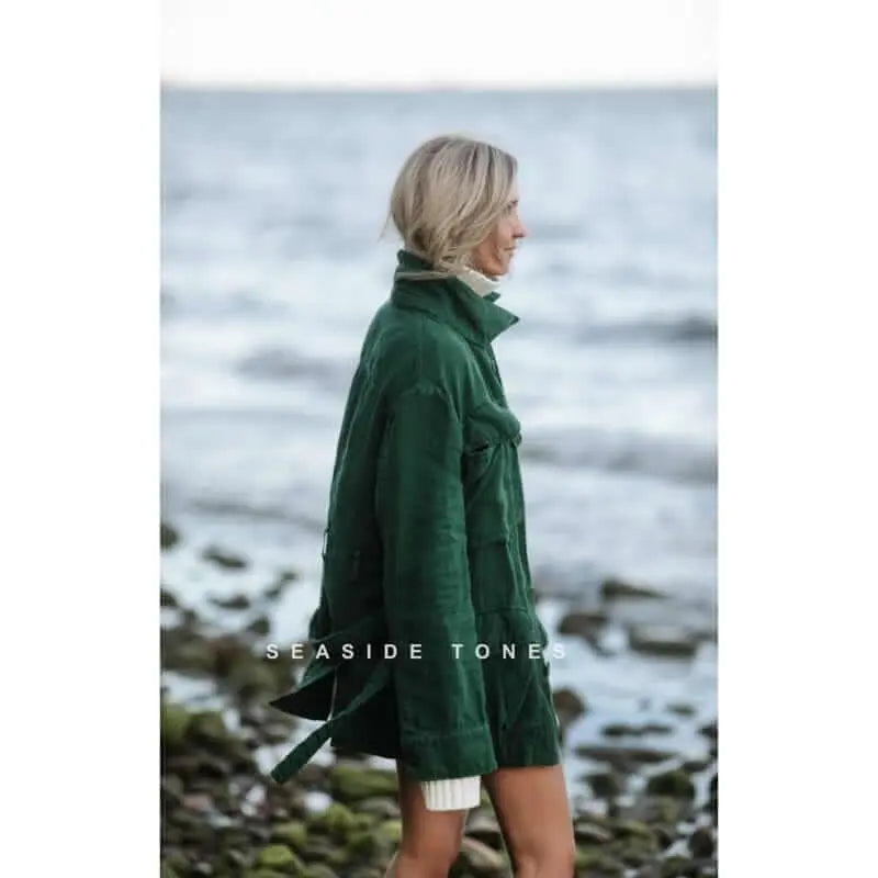 Green linen jacket by Seaside Tones Seaside Tones