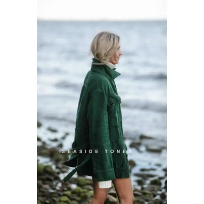 Green linen jacket by Seaside Tones Seaside Tones