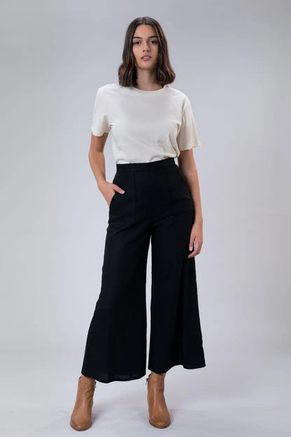 Jemima Pant In Black Linen by Wilga Clothing Wilga Clothing