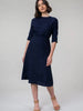 KATIE DRESS IN LINEN Navy Rose by Wilga Clothing Wilga Clothing