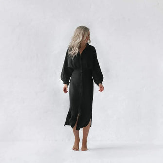 Linen Dress Nea Black by Seaside Tones Seaside Tones