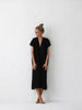 Linen V neck dress black by Seaside Tones Seaside Tones