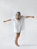 Linen boyfriend shirt in white by Seaside Tones Seaside Tones