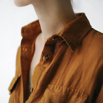 Linen playsuit mustard by Seaside Tones Seaside Tones