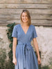 Lisbon Midi wrap linen dress Mantaikotai