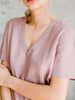 Loose V Neck Linen Top by Vikki Trims Vikki Trims