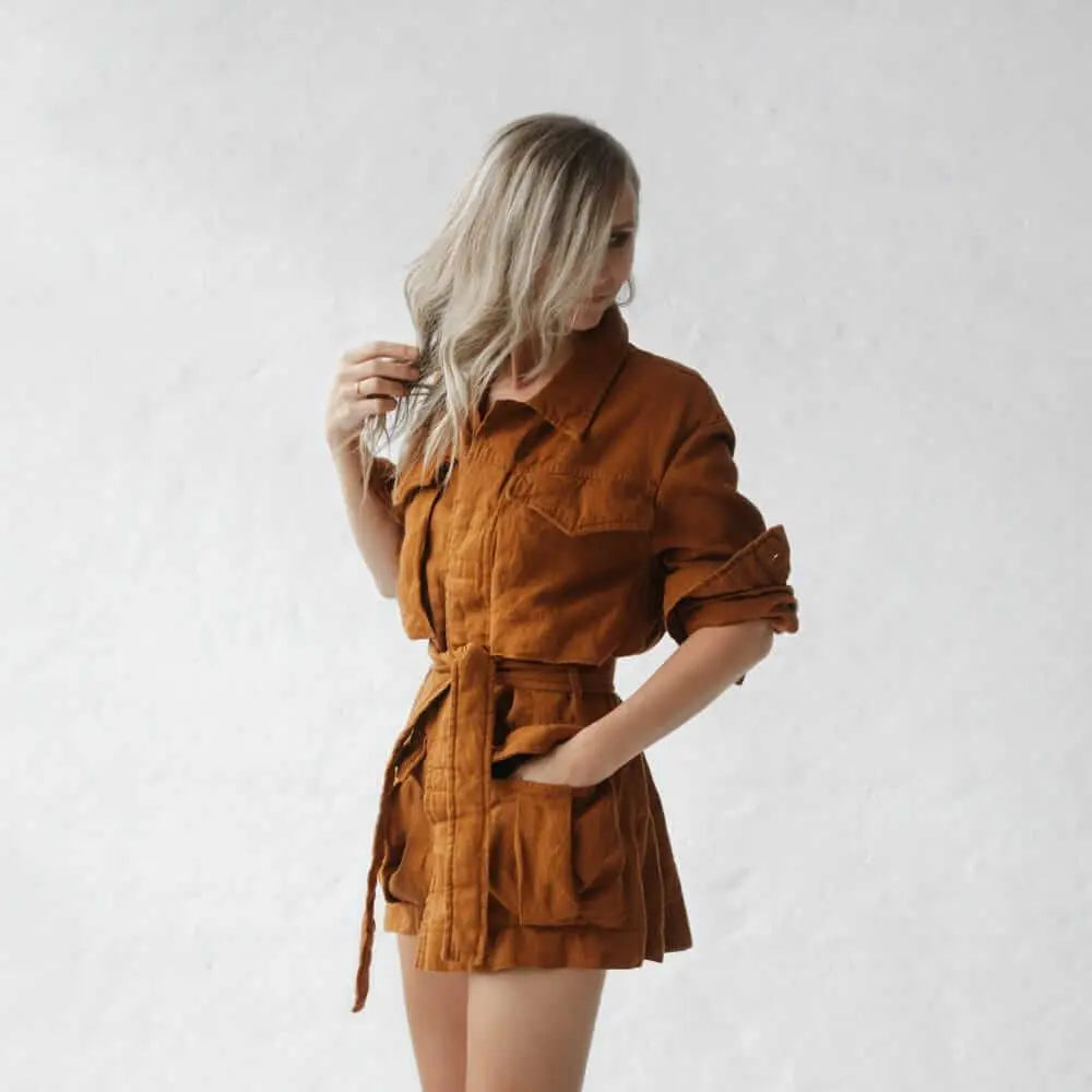 Mustard linen jacket by Seaside Tones Seaside Tones