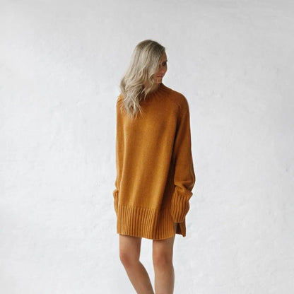Mustard recycled cotton crew neck sweater by Seaside Tones Seaside Tones