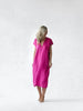 Neon Pink Linen V neck dress by Seaside Tones Seaside Tones