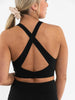 Organic Crossed Back Bra In Black Luna & Soul Active