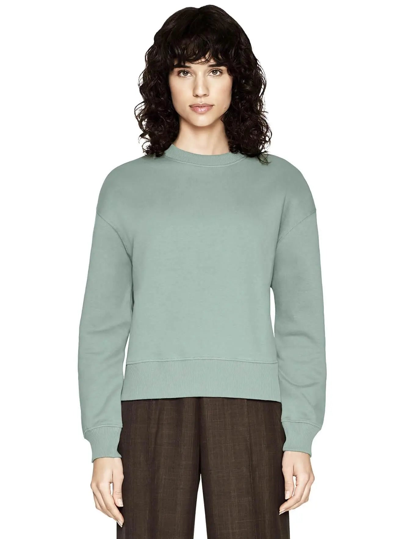 Organic dropped shoulder sweatshirt in green and black Earth Positive