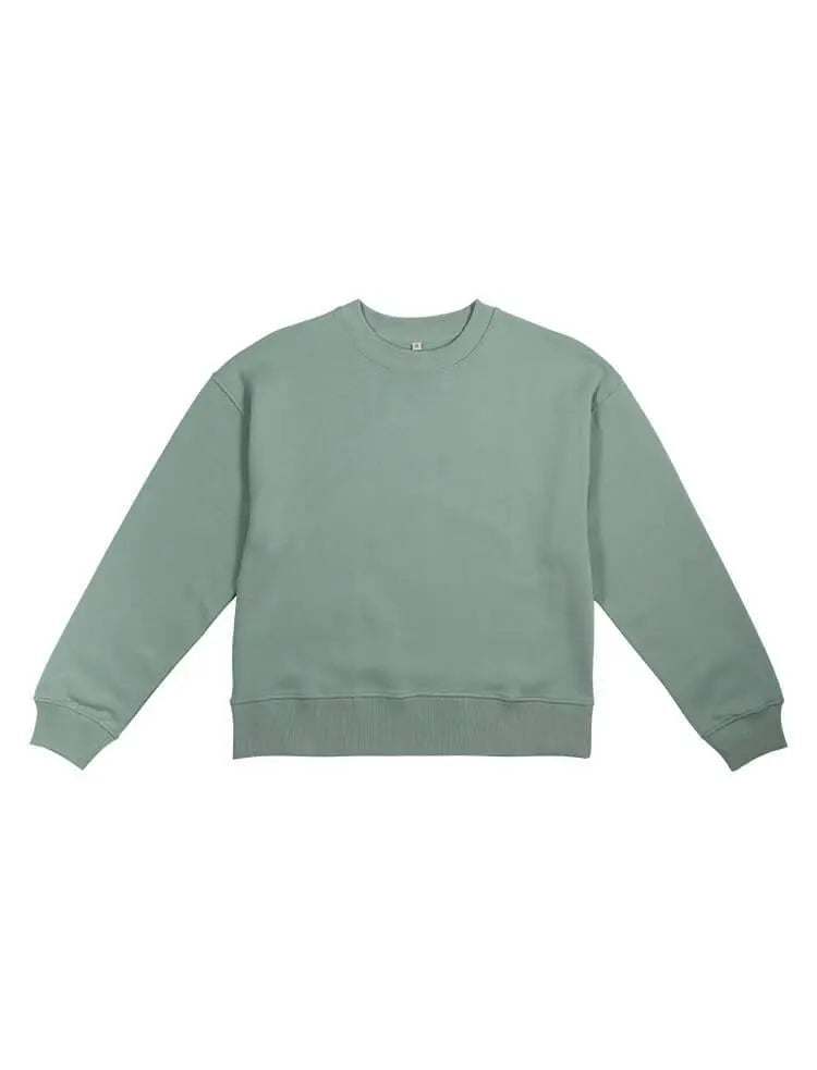 Organic dropped shoulder sweatshirt in green and black Earth Positive
