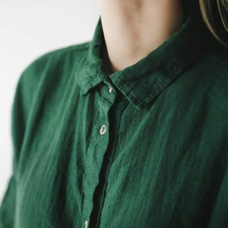 Oversized Linen Dress - Green by Seaside Tones Seaside Tones