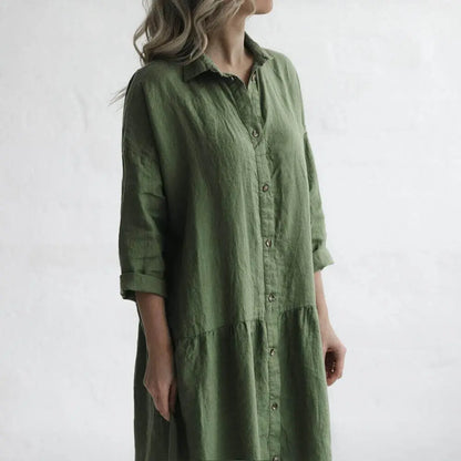Oversized Olive Linen Dress by Seaside Tones Seaside Tones