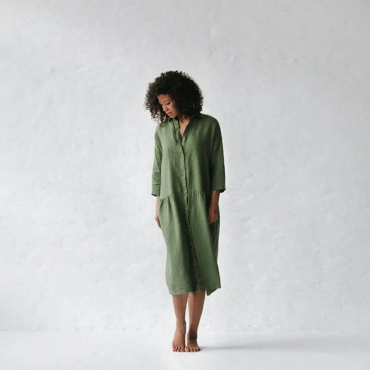 knee length dresses for ladies Romilly Linen Midi Dress main image 0