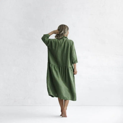 Oversized Olive Linen Dress by Seaside Tones Seaside Tones