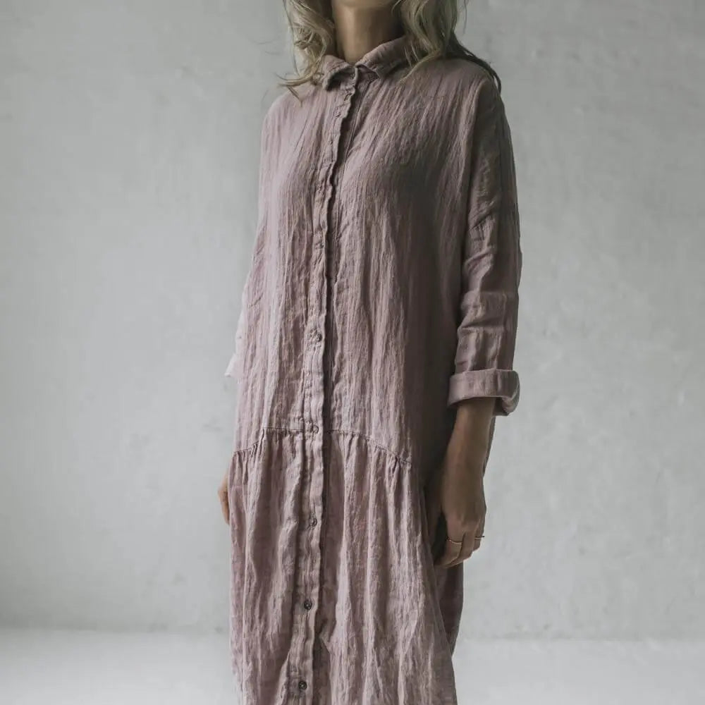 Oversized linen dress - Dusty pink by Seaside Tones Seaside Tones