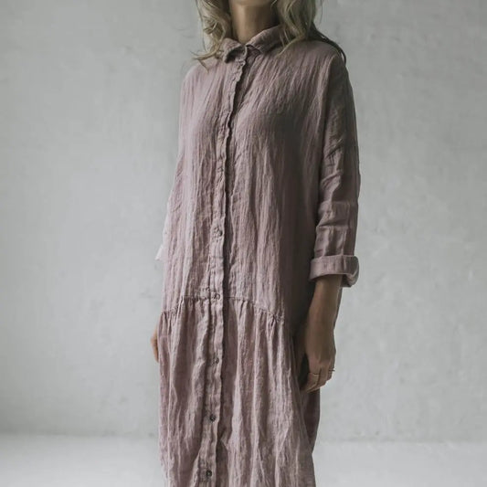 Oversized linen dress - Dusty pink by Seaside Tones Seaside Tones