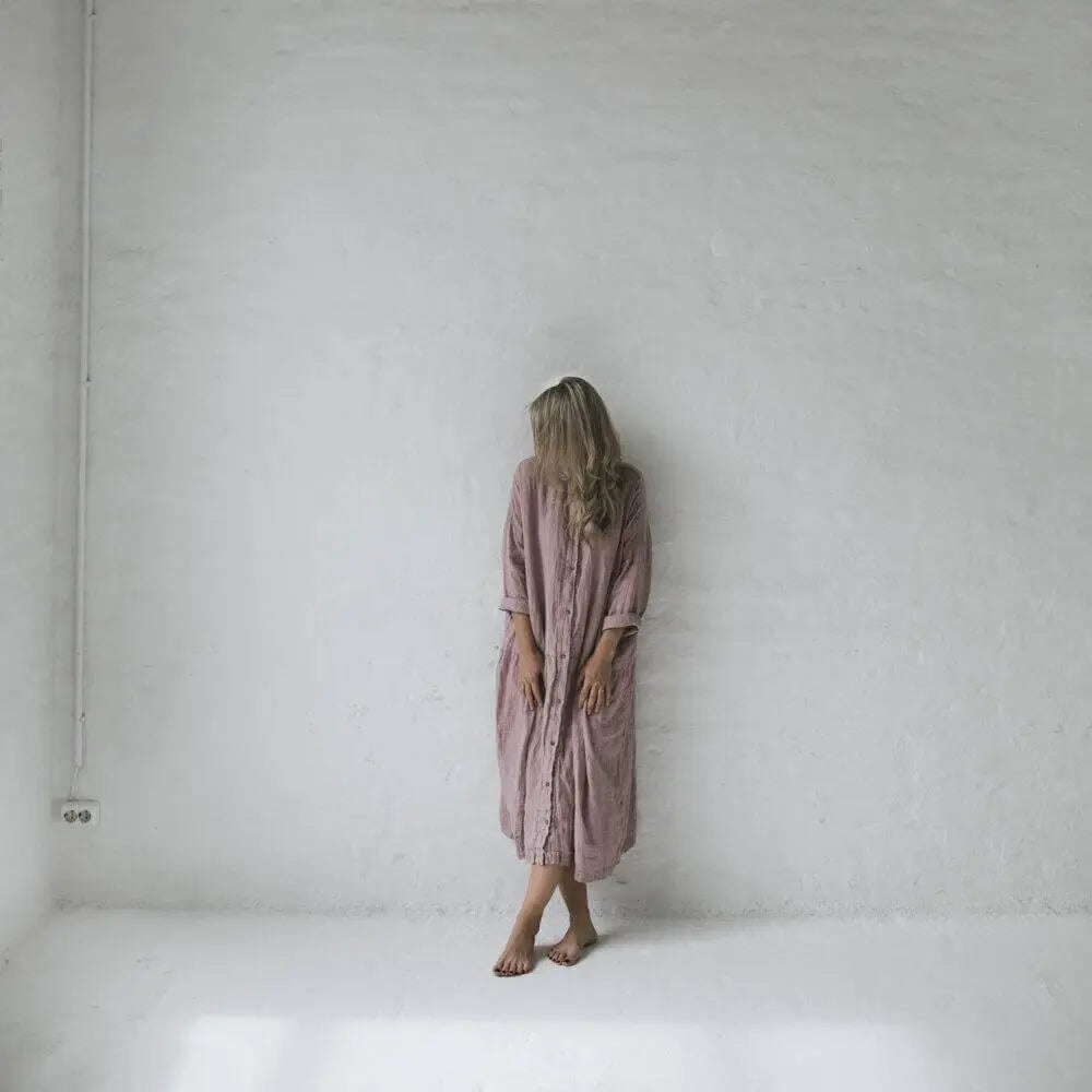 Oversized linen dress - Dusty pink by Seaside Tones Seaside Tones
