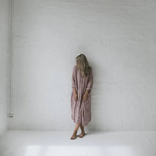 Oversized linen dress - Dusty pink by Seaside Tones Seaside Tones