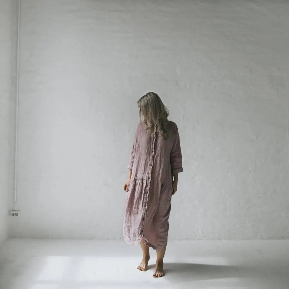 Oversized linen dress - Dusty pink by Seaside Tones Seaside Tones