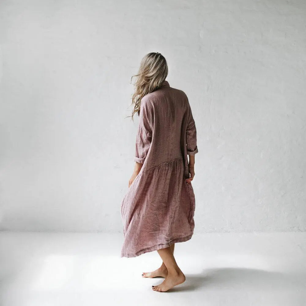 Oversized linen dress - Dusty pink by Seaside Tones Seaside Tones