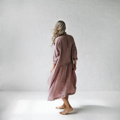 Oversized linen dress - Dusty pink by Seaside Tones Seaside Tones