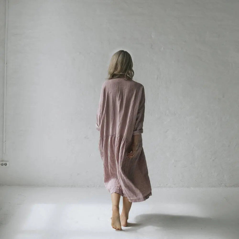 Oversized linen dress - Dusty pink by Seaside Tones Seaside Tones