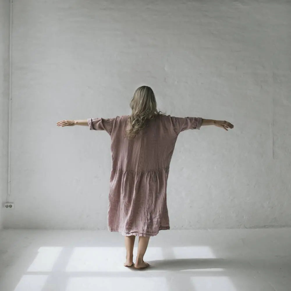 Oversized linen dress - Dusty pink by Seaside Tones Seaside Tones