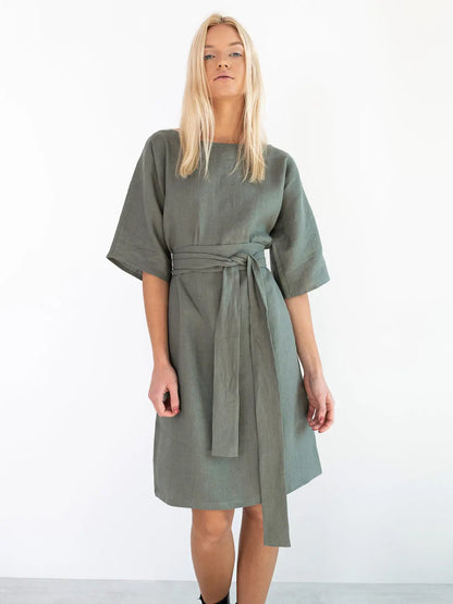 PRE-ORDER Isabel Linen Dress by Love And Confuse Love & Confuse