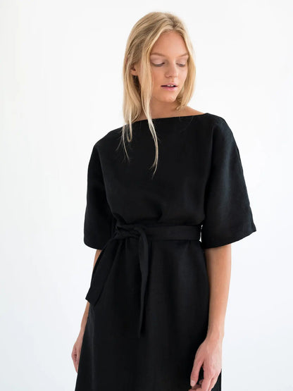 PRE-ORDER Isabel Linen Dress by Love And Confuse Love & Confuse