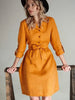 PRE-ORDER Lily Linen Dress In Mustard Nich