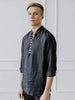 PRE-ORDER Oriental Black Linen Shirt Odalux