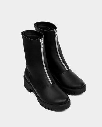 PRE-ORDER Vegan Cyber Boots Black cactus leather ankle boots by Bohema Bohema