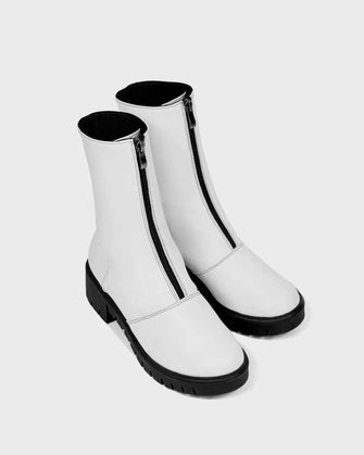 PRE-ORDER Vegan Cyber Boots white cactus leather ankle boots by Bohema Bohema